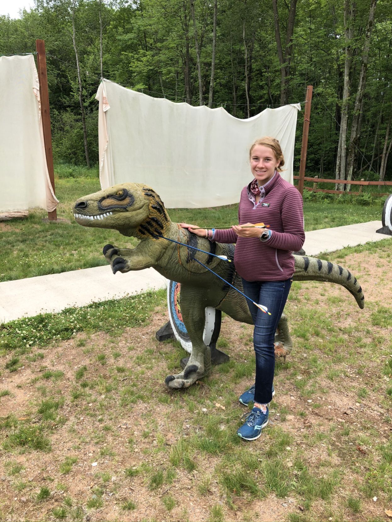 Caroline Scheidt and her prehistoric friend